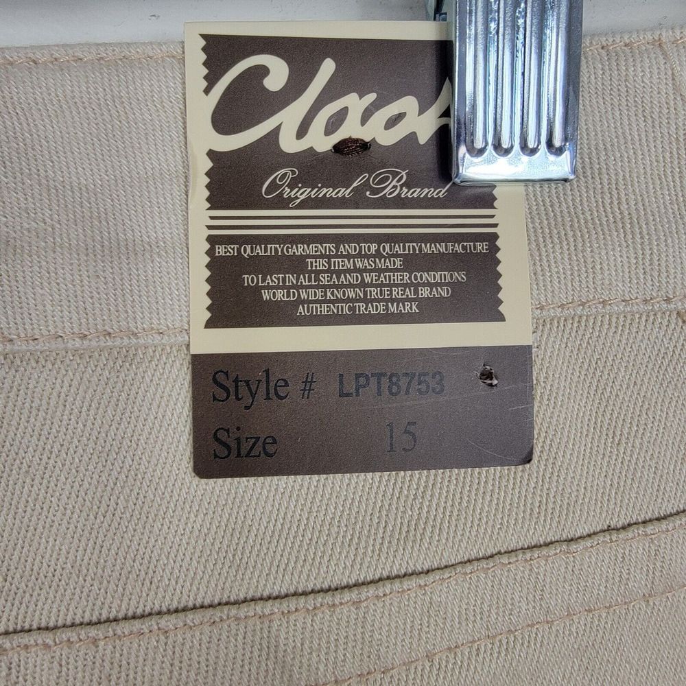 Clash Women's Juniors Size 15 Tan Cream Jeans Embroidered‎ READ - Picture 9 of 12